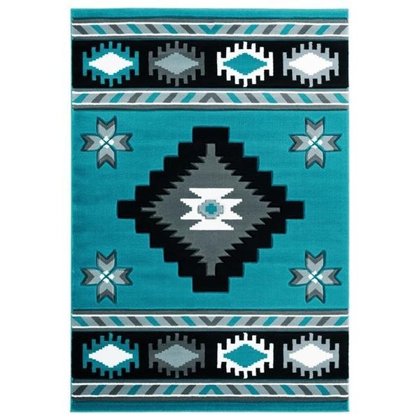 United Weavers Of America United Weavers of America 2050 10469 912 7 ft. 10 in. x 10 ft. 6 in. Bristol Caliente Turquoise Rectangle Area Rug 2050 10469 912